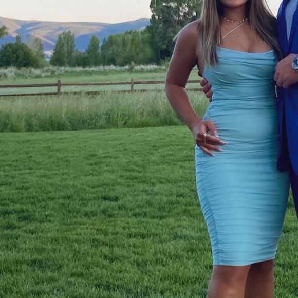 Oh polly midi dress in Aqua - Picture 4 of 4